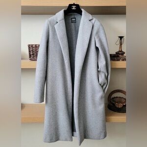 Zara Women's Light Gray Collared Blazer Jacket